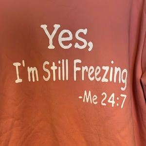 Women’s light weight sweatshirt with fleece lining.